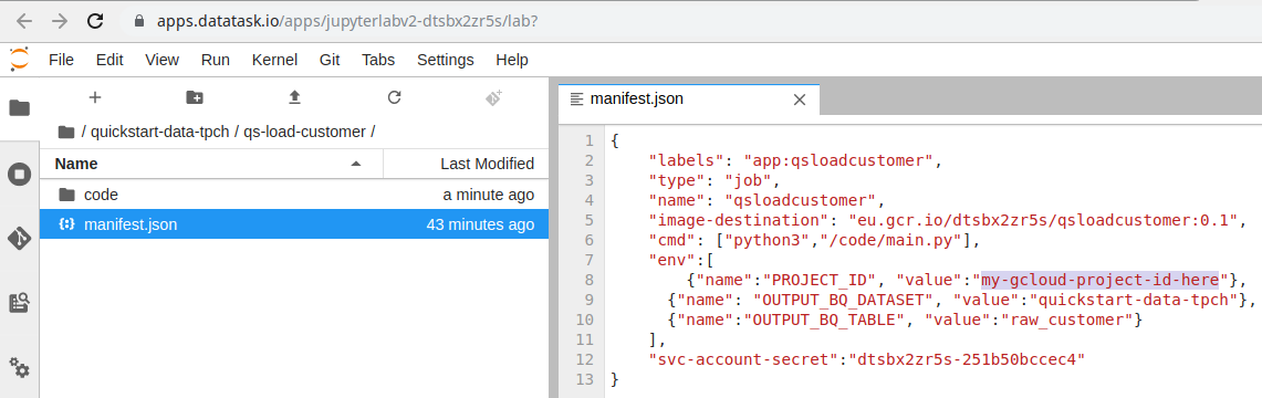 Modification du manifest.json